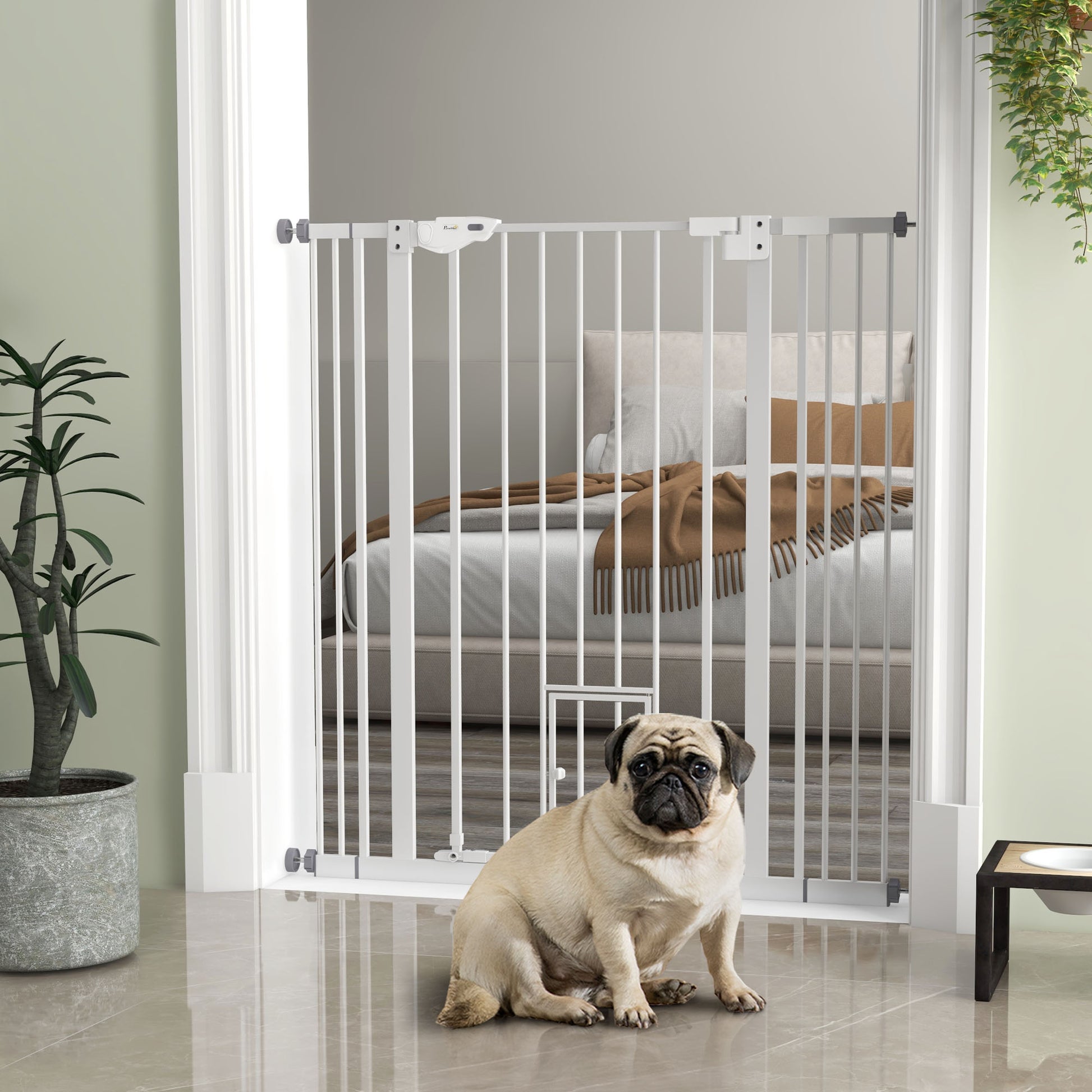 Pawhut Barrera De Seguridad Para Perros Con 1 Puerta Pequeña 74-101x104_1