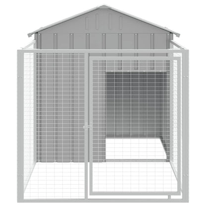 Caseta Perros Corral Acero Galvanizado Gris Claro 117x201x123cm_2