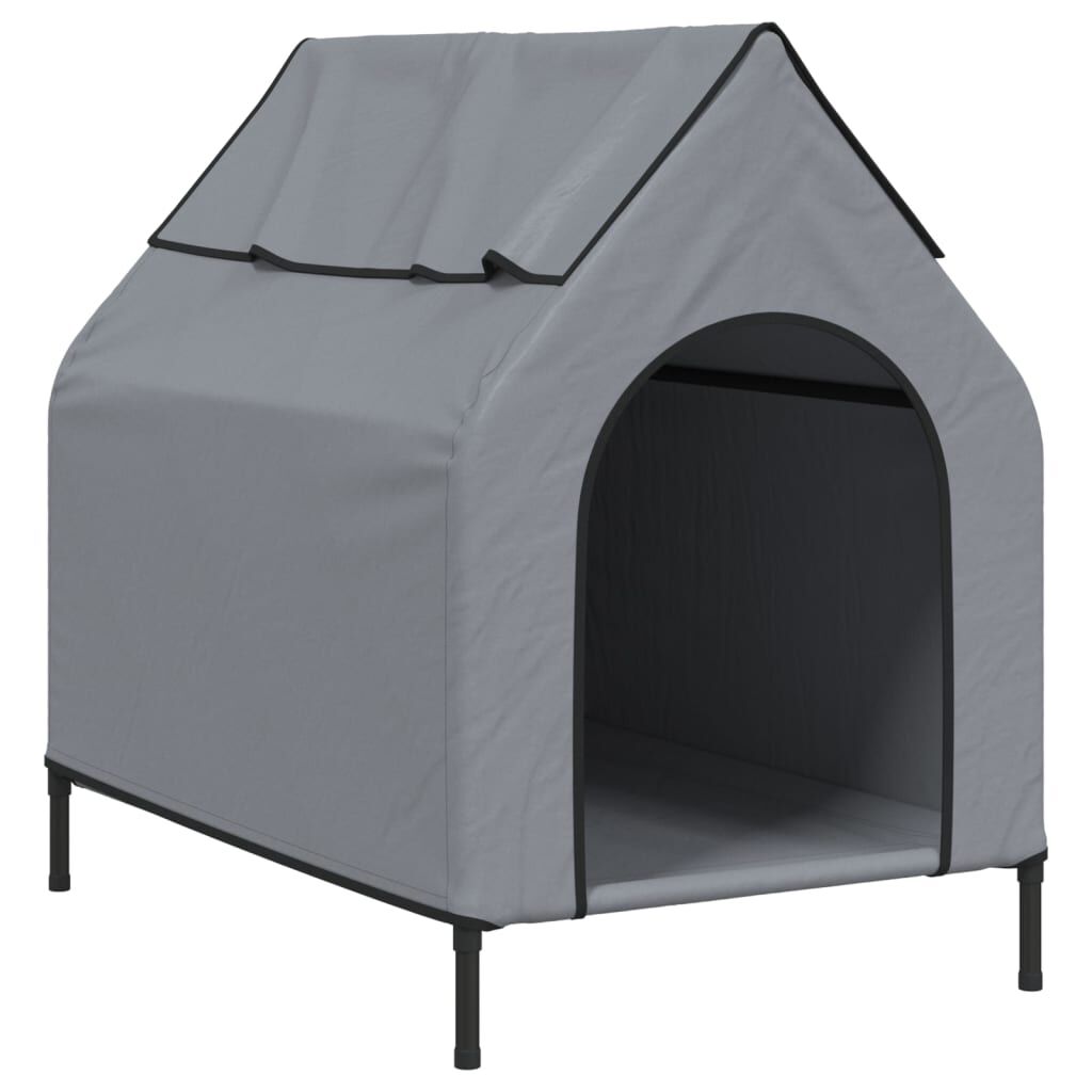Vidaxl Casa Para Perros Tela Oxford Y Acero Gris Claro_0