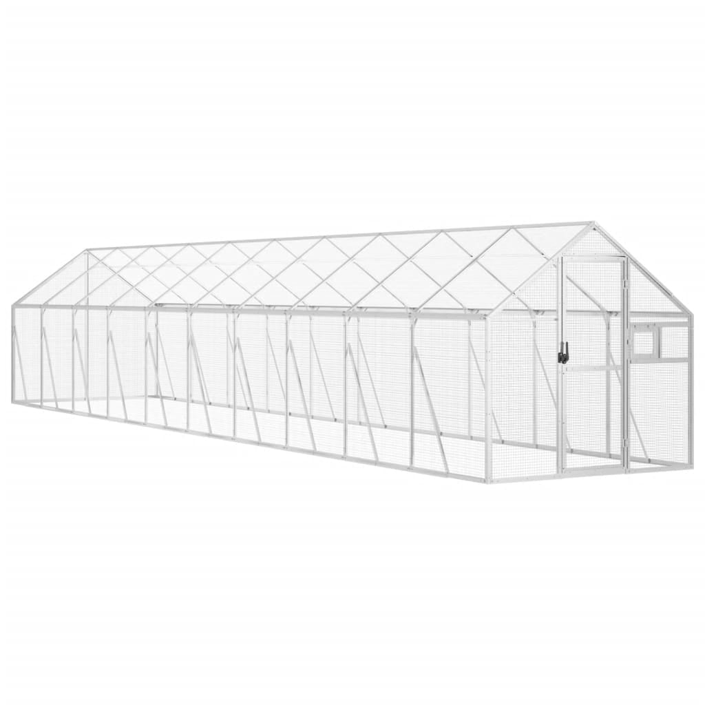 Vidaxl Pajarera De Aluminio Color Plateado 1,79x10x1,85 M_0