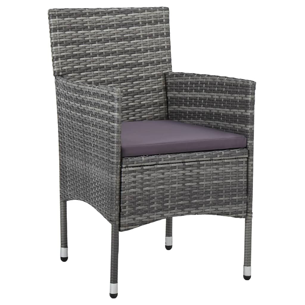 Vidaxl Sillas De Comedor Para Jardín 2 Unidades Ratán Sintético Gris_1