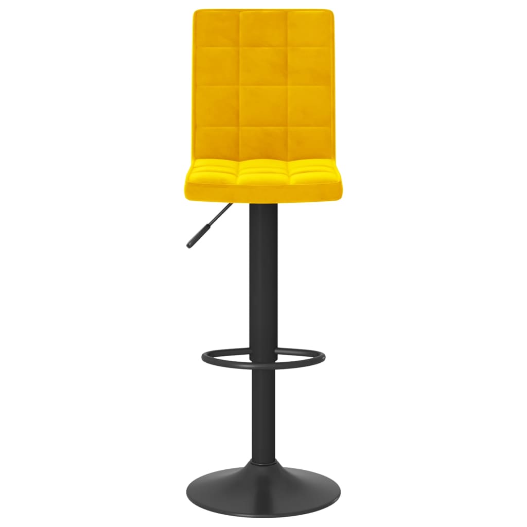 Taburetes De Cocina 2 Unidades Terciopelo Amarillo Mostaza_2