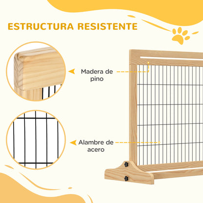 Pawhut Barrera Seguridad Perros De Madera Extensible 104-180 Cm Puerta Escalera_5