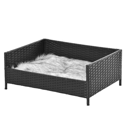 Pawhut Sofá Cama Para Perros De Ratán Pe Cojín Lavable Hogar Interior_0