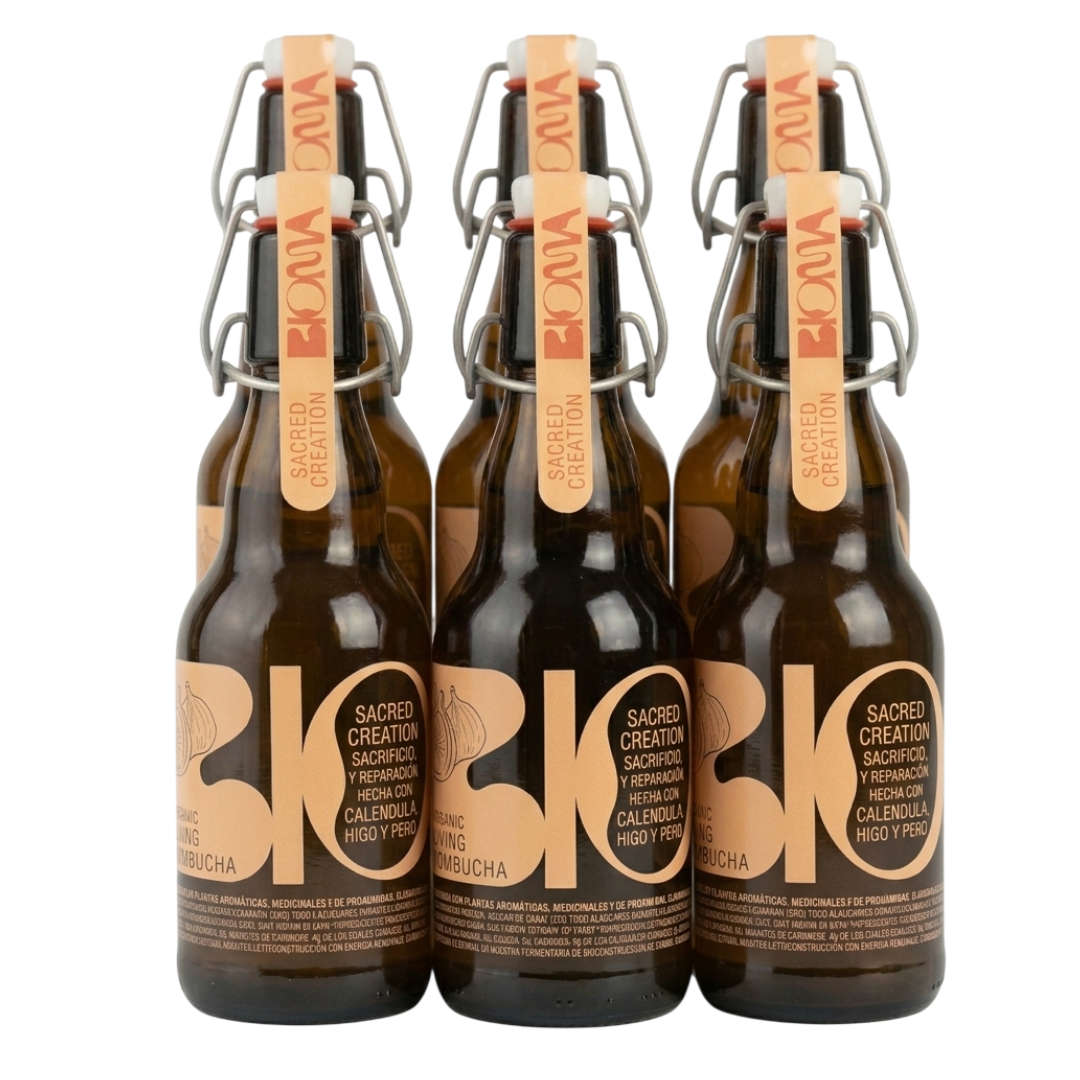 Kombucha Sacred Creation: Higo, Pera Y Caléndula Pack 6 Botellas 330 Ml_0