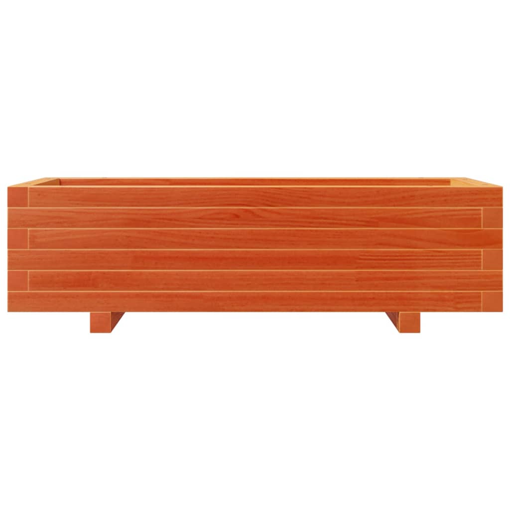 Jardinera De Madera Maciza De Pino Marrón Cera 90x40x26,5 Cm_4