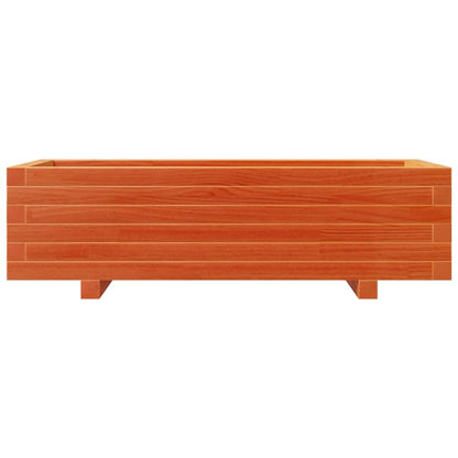 Jardinera De Madera Maciza De Pino Marrón Cera 90x40x26,5 Cm_4