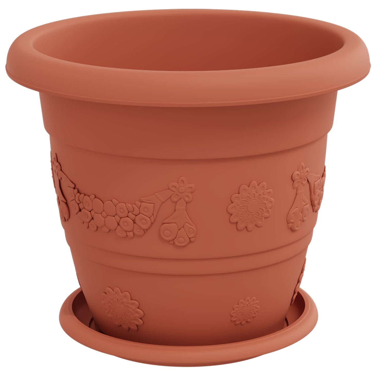 Macetas 24 Pcs Rojo Ladrillo Ø 26 X 21.5 Cm Plástico_4
