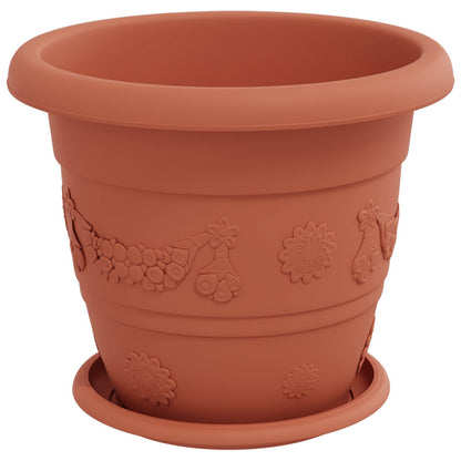 Macetas 24 Pcs Rojo Ladrillo Ø 26 X 21.5 Cm Plástico_4