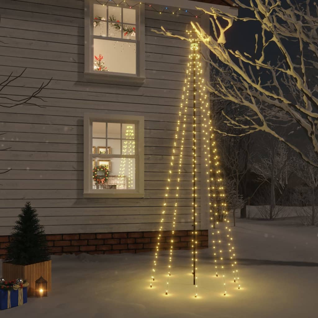 Vidaxl Árbol De Navidad Con Pincho 310 Led Blanco Cálido 300 Cm_1