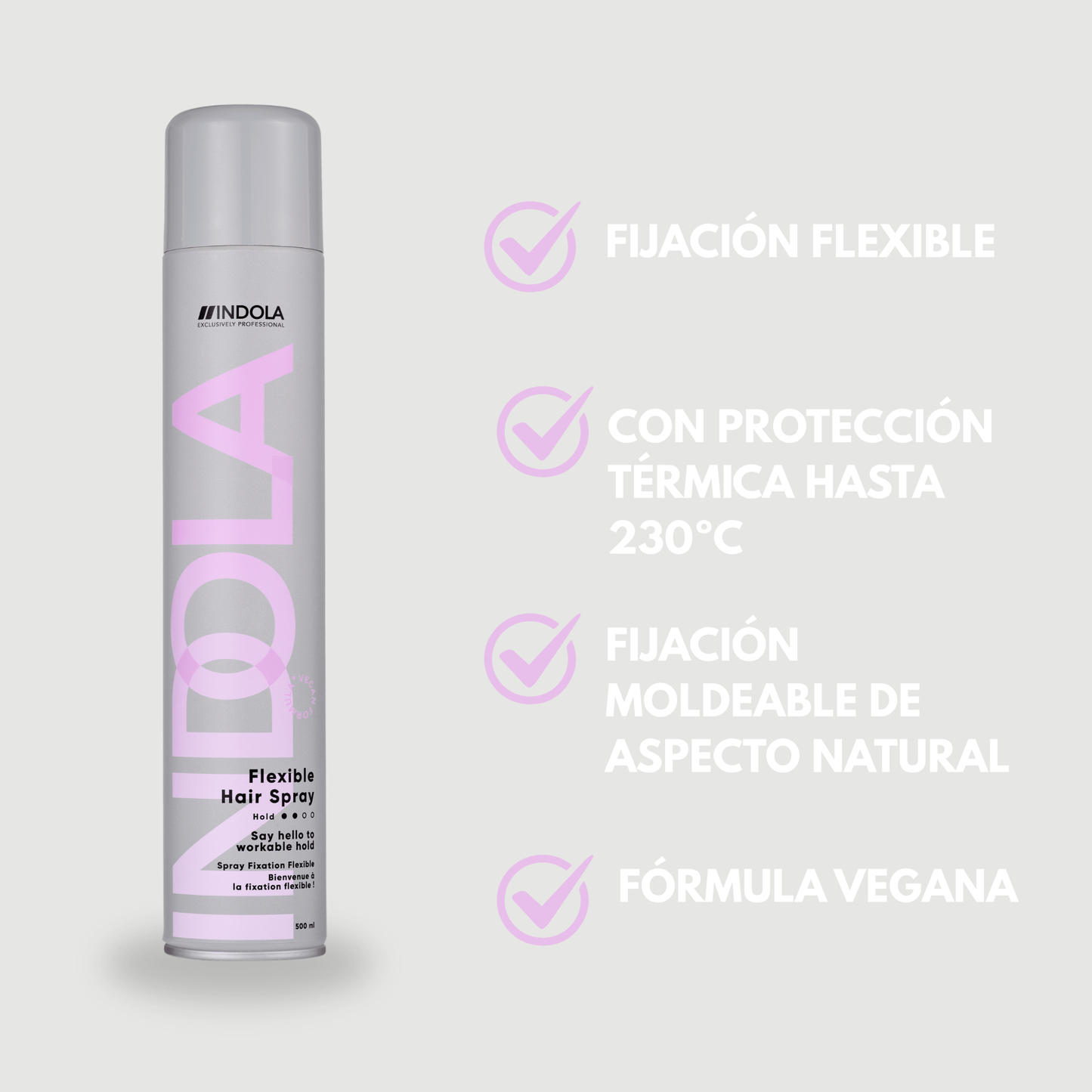 Indola Laca Profesional De Fijación Flexible Sin Residuos 500ml_4