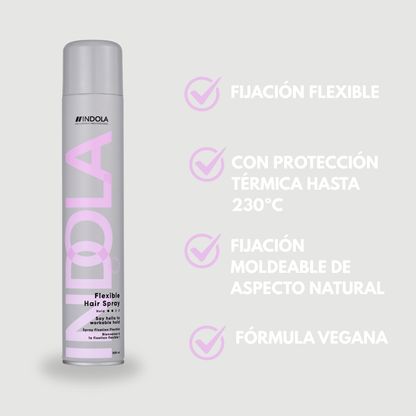 Indola Laca Profesional De Fijación Flexible Sin Residuos 500ml_4