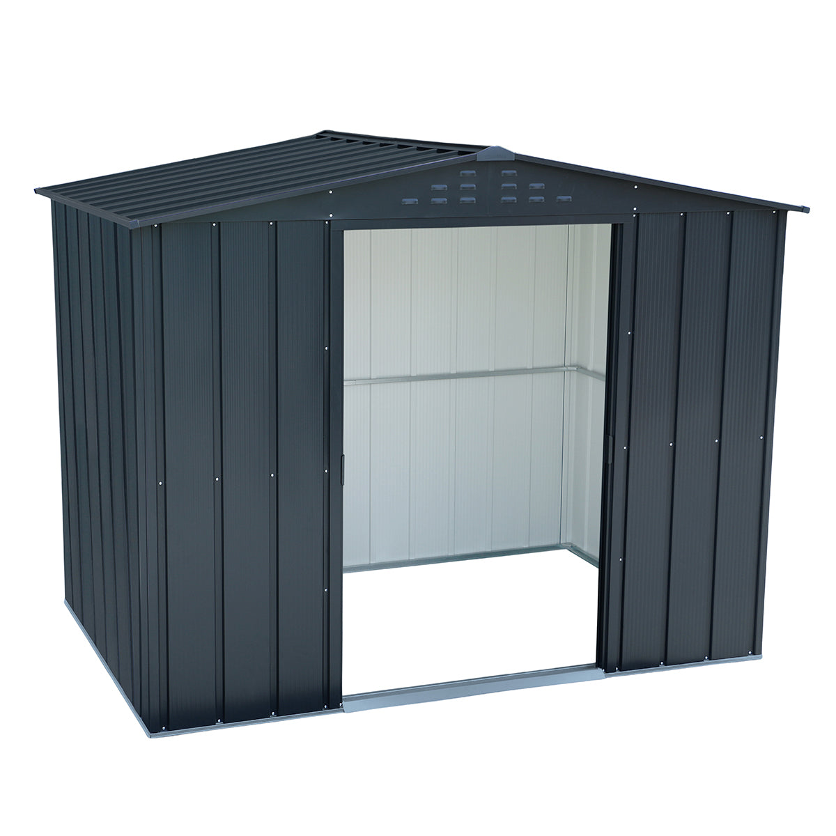 Caseta Jardín Top Titán 8×6 Metal Gris Antracita_1
