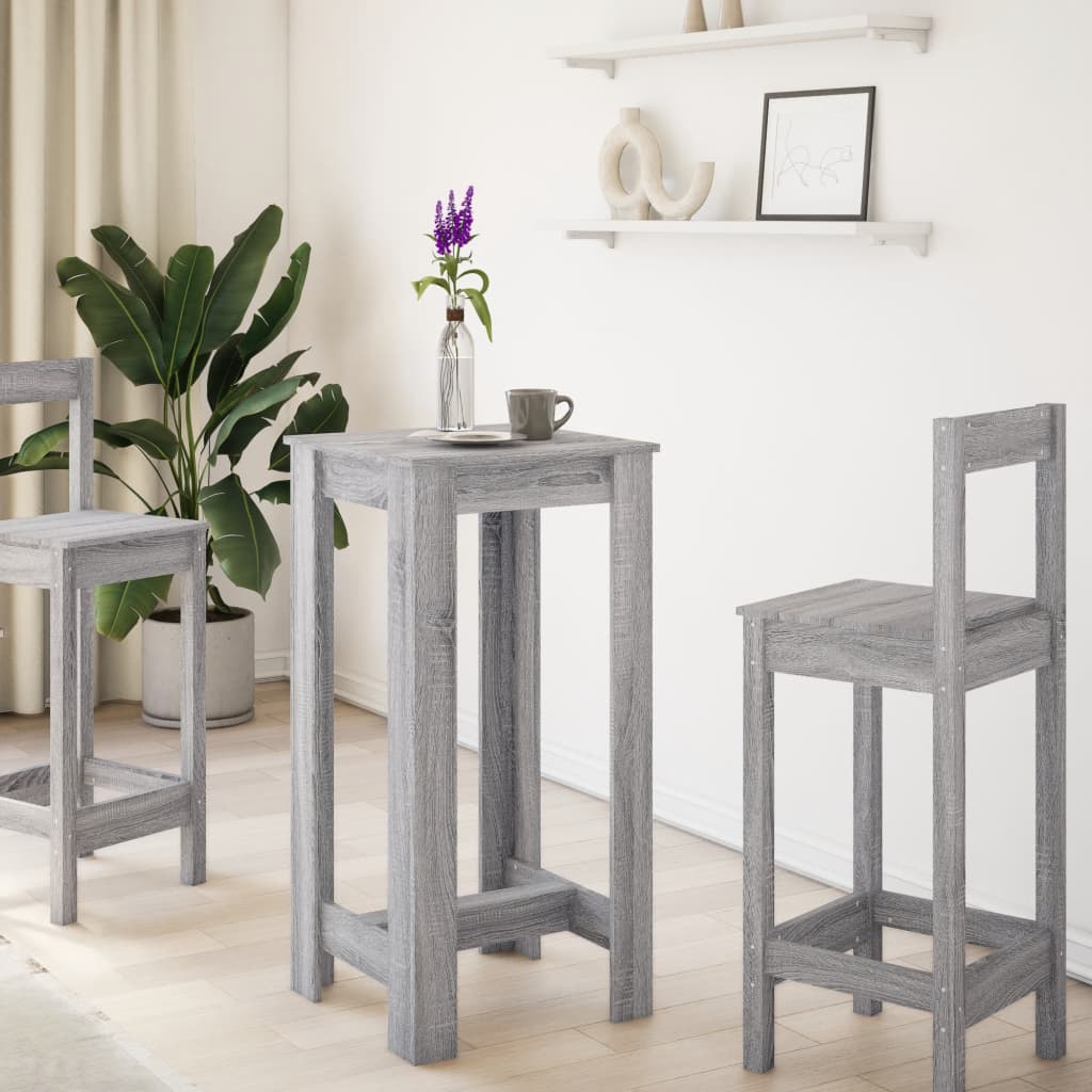 Mesa Alta De Bar Madera Ingeniería Gris Sonoma 51x50x103,5 Cm_1