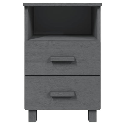 Mesita De Noche Hamar Madera Maciza Pino Gris Oscuro 40x35x62cm_1