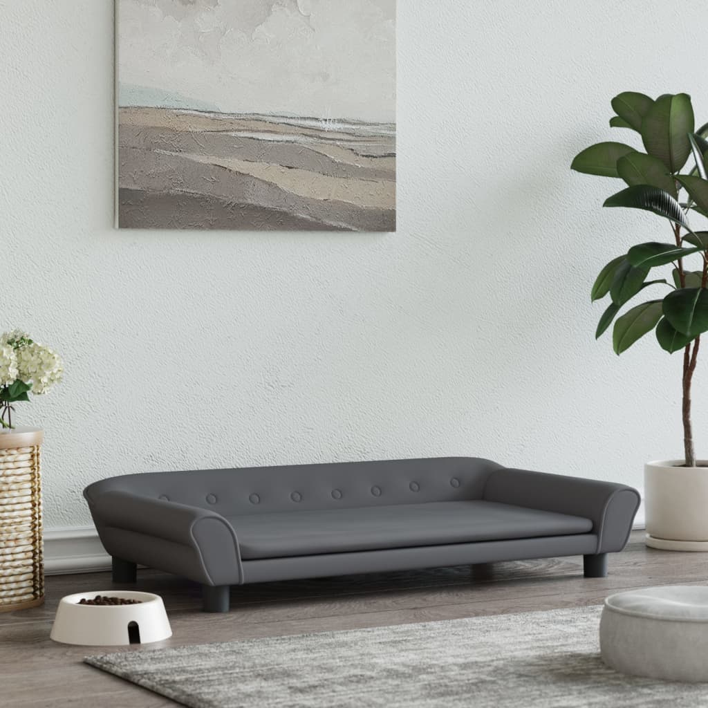 Cama Para Perros De Terciopelo Gris Oscuro 100x50x21 Cm / Vetonek_0