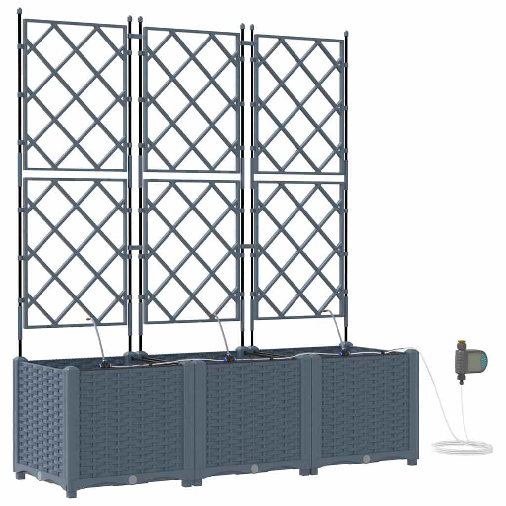 Vidaxl Jardineras Gris Claro 120 X 40 X 142 Cm Acero_0