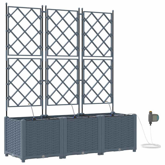 Vidaxl Jardineras Gris Claro 120 X 40 X 142 Cm Acero_0