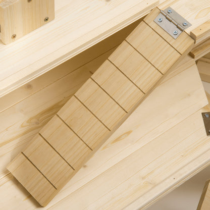 Pawhut Jaula De Madera Para Hámster 115x60x55 Cm Con 3 Niveles Techo Abatible_3