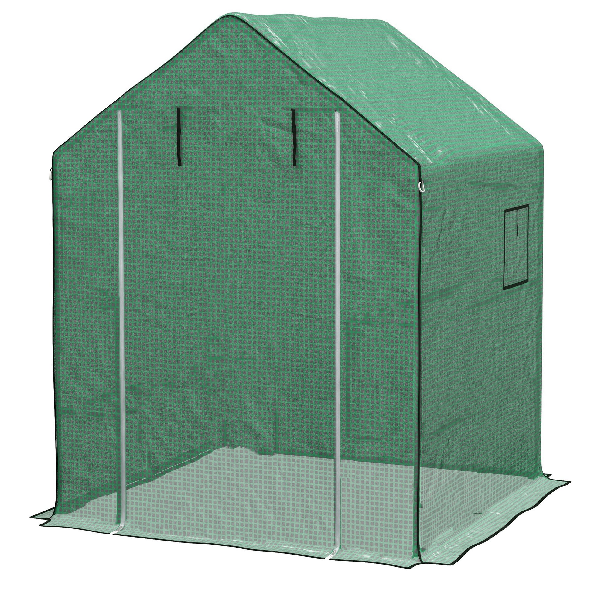 Outsunny Cubierta De Invernadero 140x143x190 Cm Con Ventana Anti-uv Verde_0