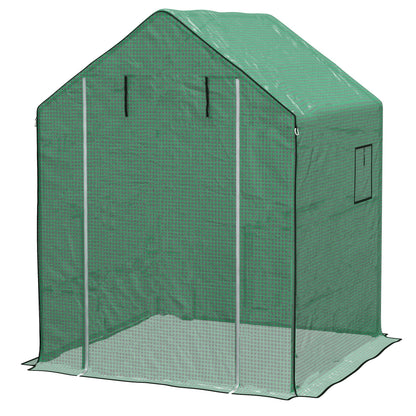 Outsunny Cubierta De Invernadero 140x143x190 Cm Con Ventana Anti-uv Verde_0