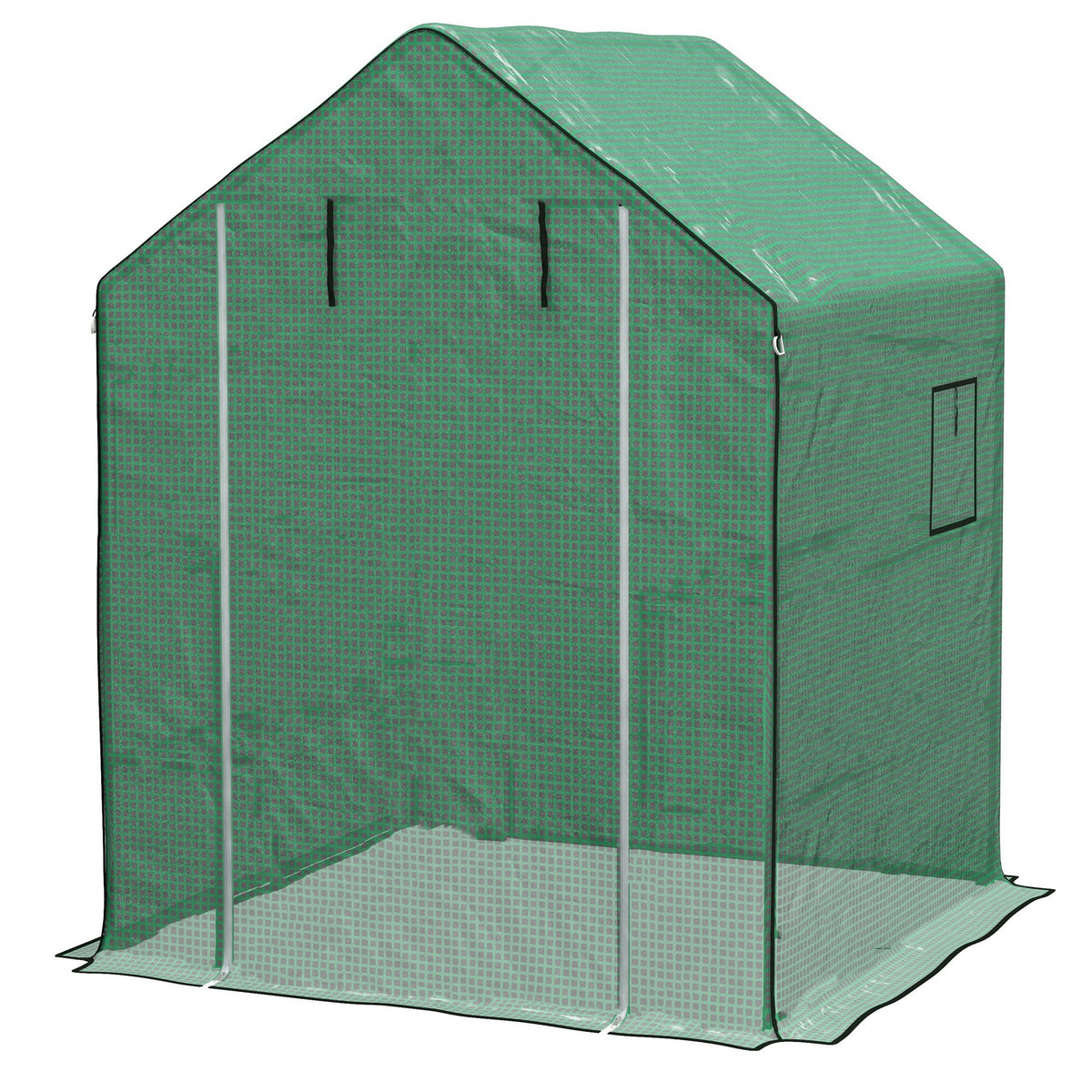 Outsunny Cubierta De Invernadero 140x143x190 Cm Con Ventana Anti-uv Verde_0