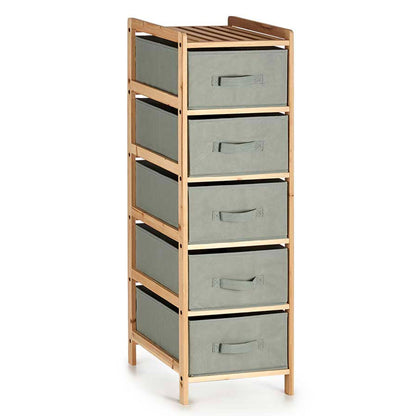 Mueble Ancho 5 Cajones Gris Oscuro - Colección Kipit_0