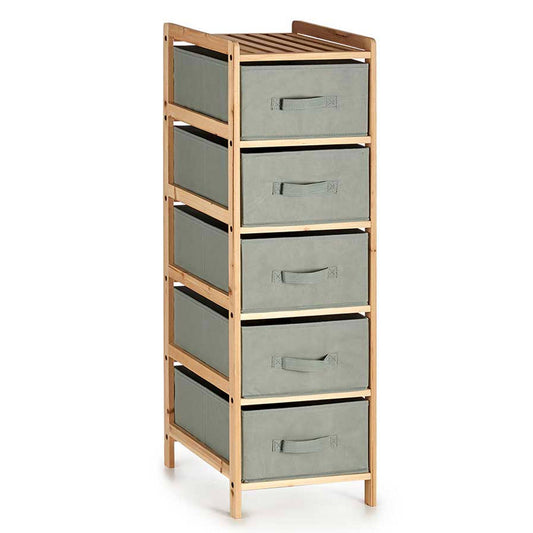 Mueble Ancho 5 Cajones Gris Oscuro - Colección Kipit