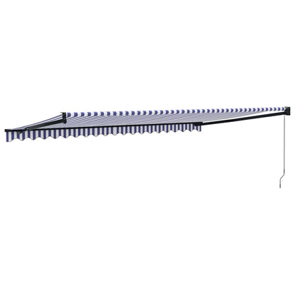 Toldo Retráctil Aluminio Y Tela Azul Y Blanco 5x3 M_4
