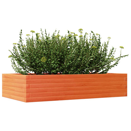 Jardinera Madera Maciza De Pino Marrón Cera 110x60x23 Cm_3