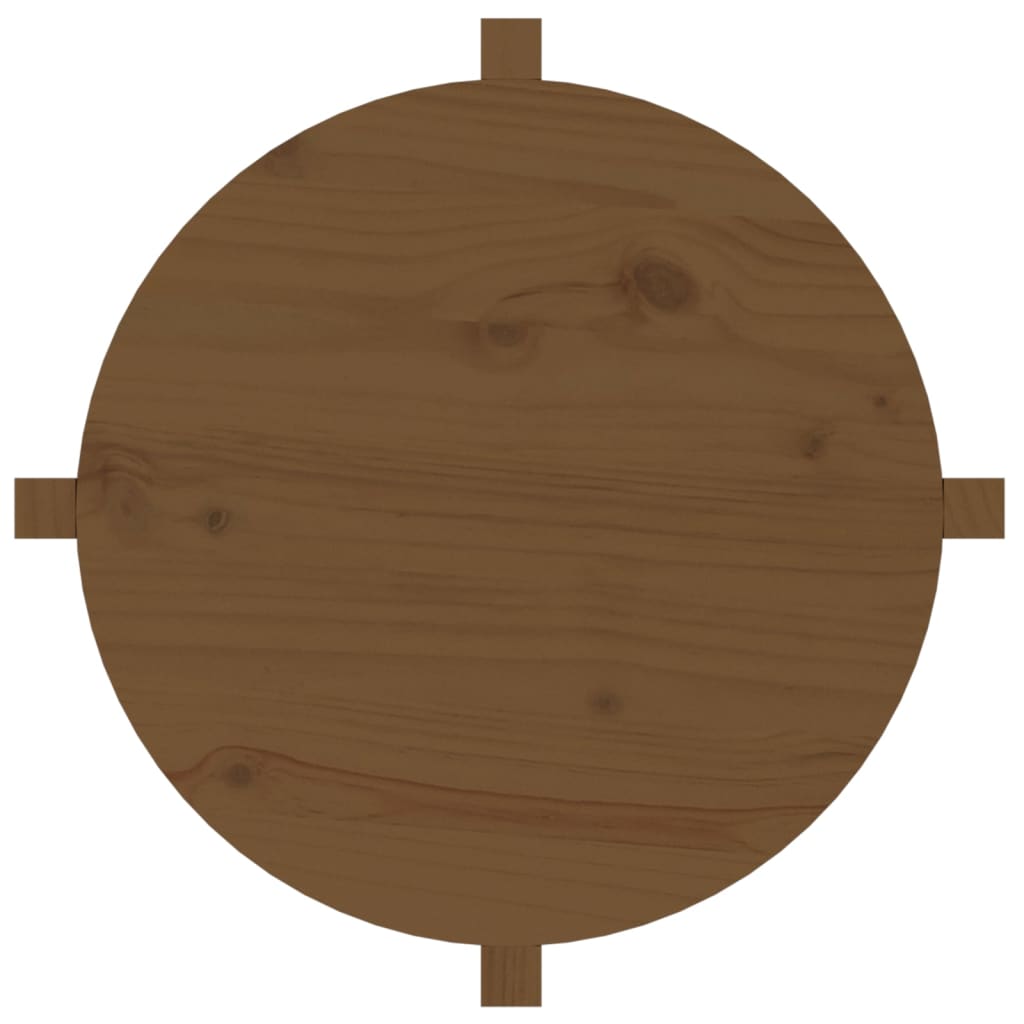 Mesa De Centro De Madera Maciza De Pino Marrón Miel 62,5x45 Cm_4