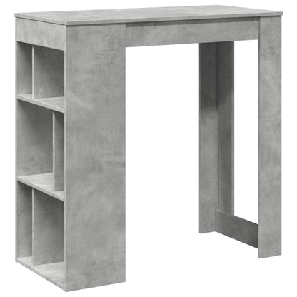 Mesa Alta Bar Con Estantes Madera Gris Hormigón 102x50x103,5cm_0