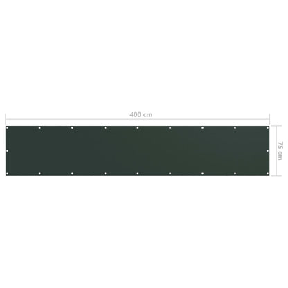 Vidaxl Toldo Para Balcón Tela Oxford Verde Oscuro 75x400 Cm_2