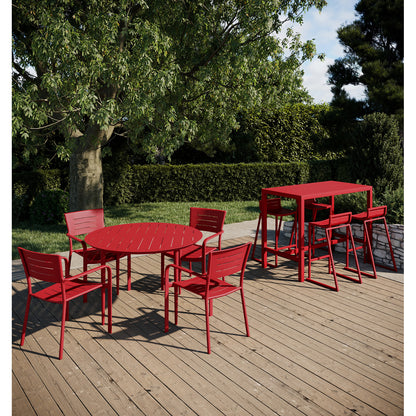 Lote De 4 Sillas De Jardín Apilables Inari Rojas - Muebles De Jardín - 56x58xh85cm_4