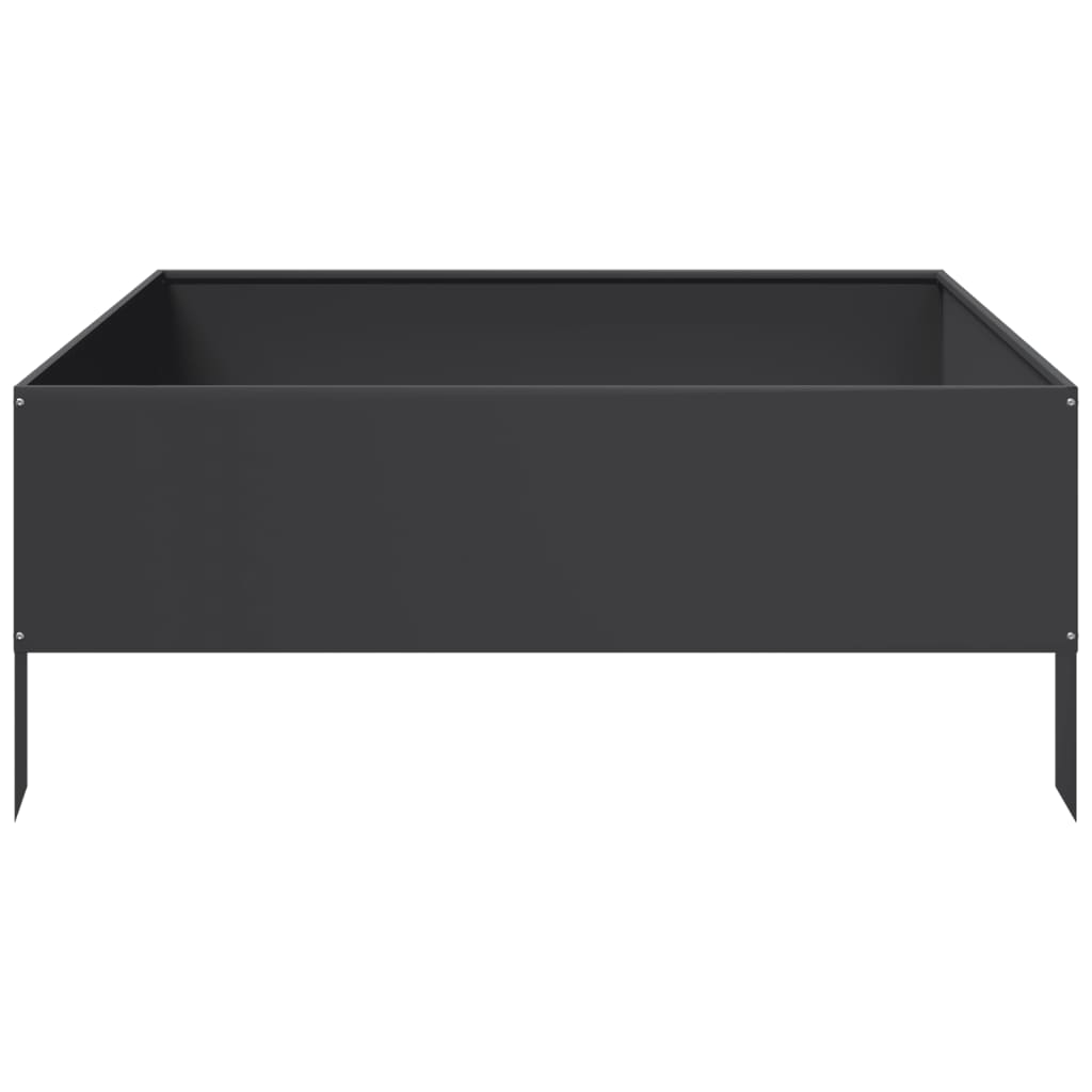 Arriate De Acero Negro 100x100x25 Cm_4