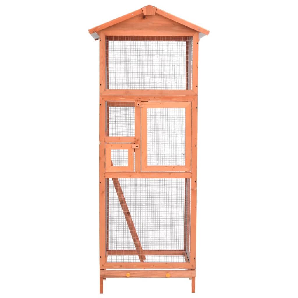 Vidaxl Jaula Para Pájaros Madera Maciza De Abeto 68x62x166 Cm_4