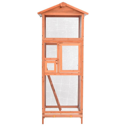 Vidaxl Jaula Para Pájaros Madera Maciza De Abeto 68x62x166 Cm_4