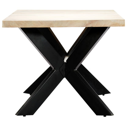 Mesa De Comedor Blanca 180x90x75 Cm Madera Maciza De Mango_1