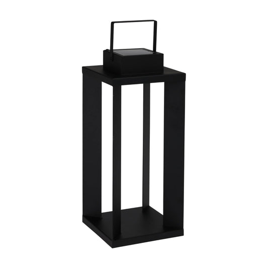 Well Home Linterna Solar De Metal En Negro Con 25 Luces Led Blanco Cálido 22x22x51,5cm_0