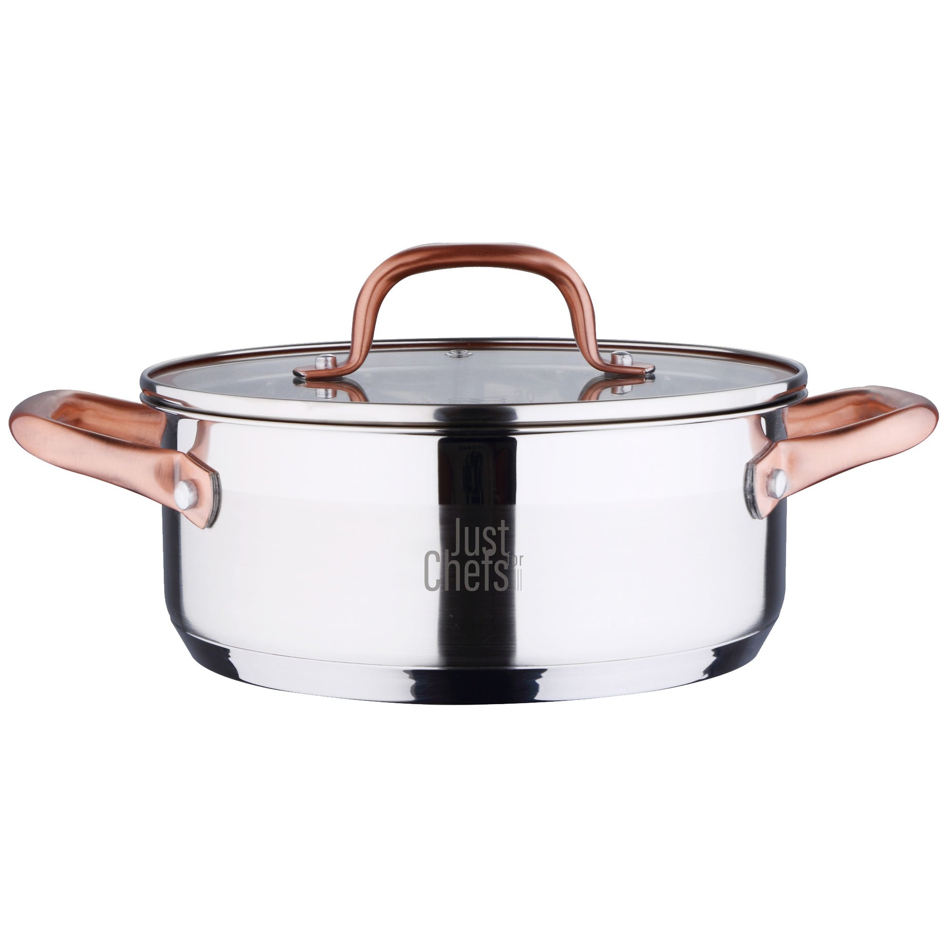 Cacerola Con Tapa, Ø20x8 Cm 2,3l, Acero Inoxidable, Inducción, W/l Copper Just For Chefs_1