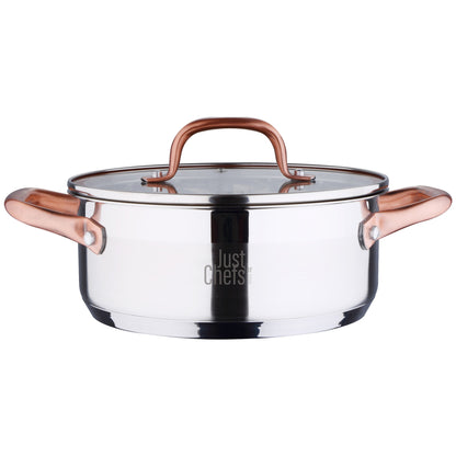 Cacerola Con Tapa, Ø20x8 Cm 2,3l, Acero Inoxidable, Inducción, W/l Copper Just For Chefs_1