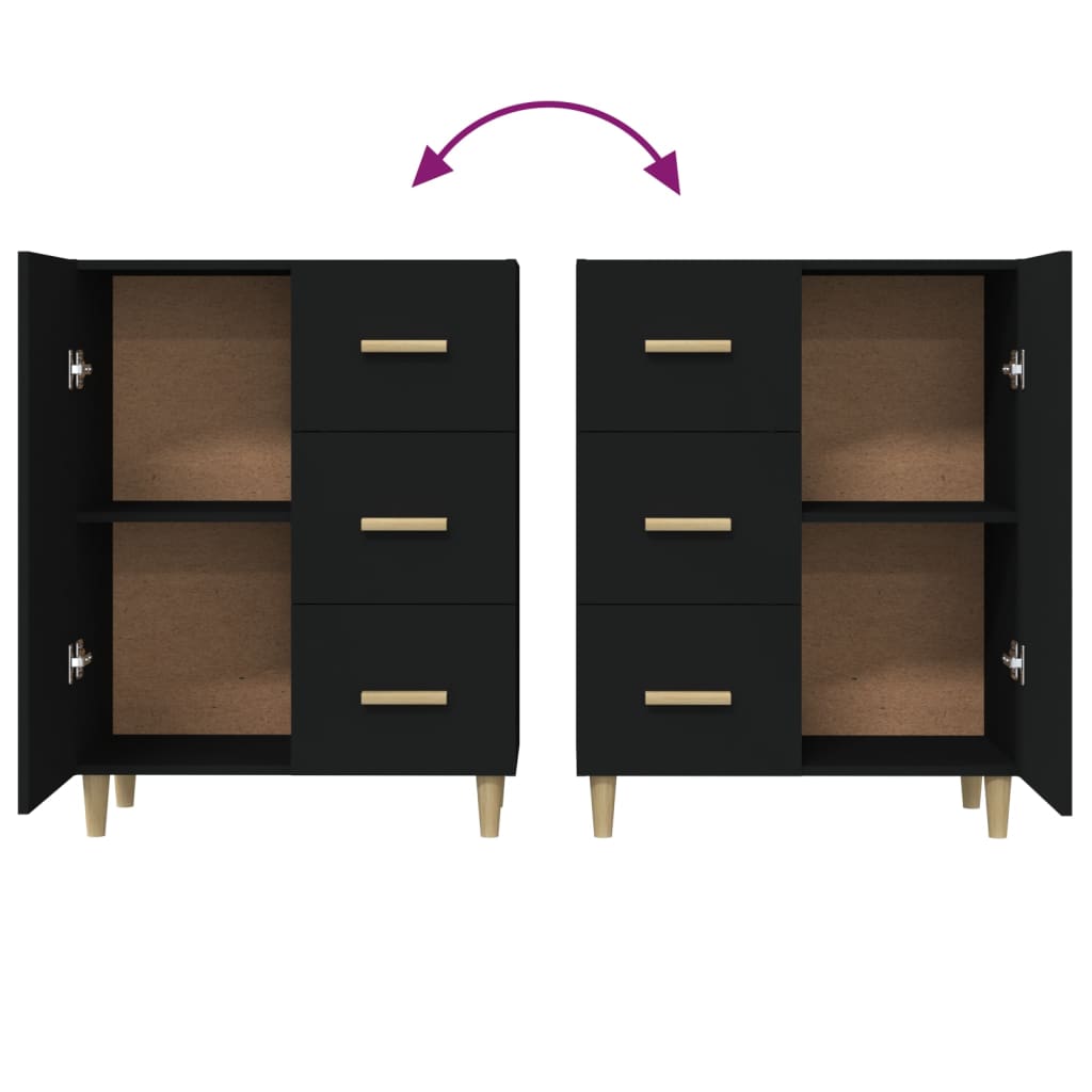 Aparador De Madera De Ingeniería Negro 69,5x34x90 Cm / Vetonek_4