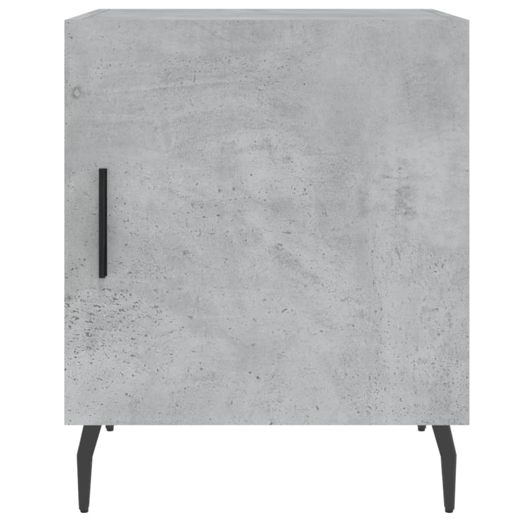 Mesita De Noche Madera De Ingeniería Gris Hormigón 40x40x50 Cm_4