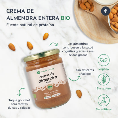 Crema de Almendras Enteras ECO Planeta Huerto 350 g