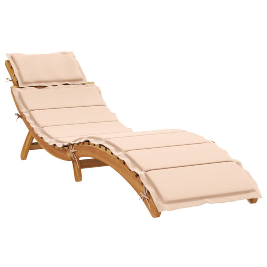 Tumbonas Con Cojines 2 Uds Madera Maciza De Acacia Beige / Vetonek_0