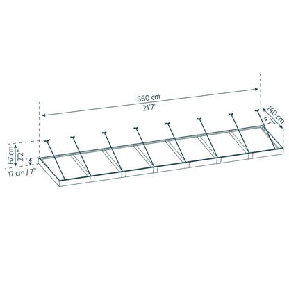 Marquesina para puerta Sophia XL 140x660 cm transparente Canopia