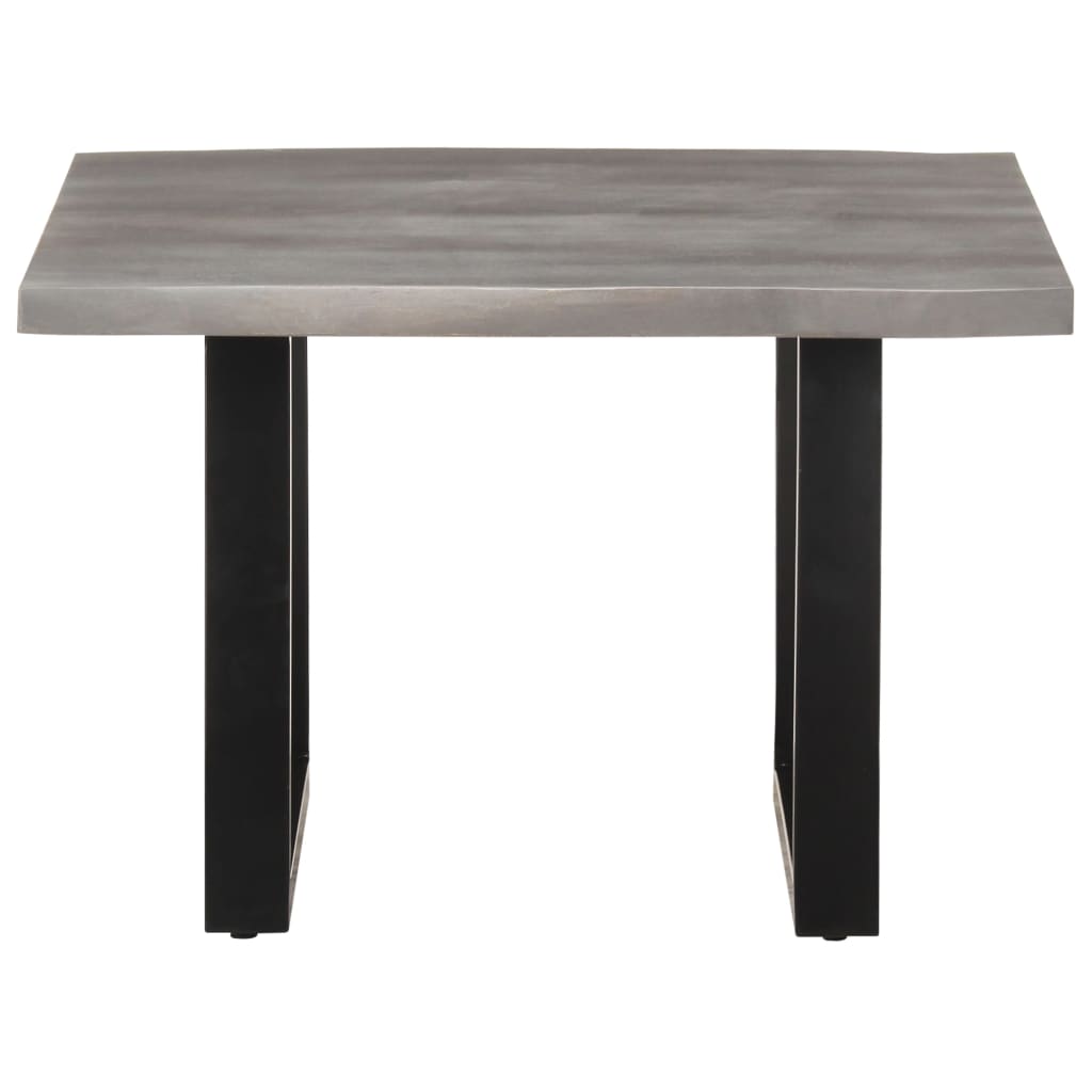 Mesa De Centro Borde Natural Madera Maciza Acacia 60x60x40 Cm_0