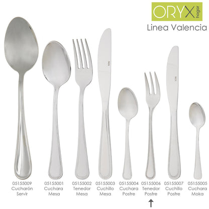 Tenedor Postre Valencia 154 Mm.caja 12 Unidades