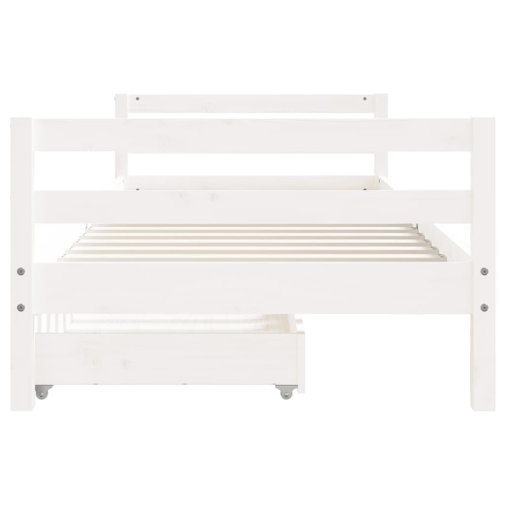 Vidaxl Estructura Cama Infantil Y Cajones Madera Pino Blanco 90x190 Cm_4