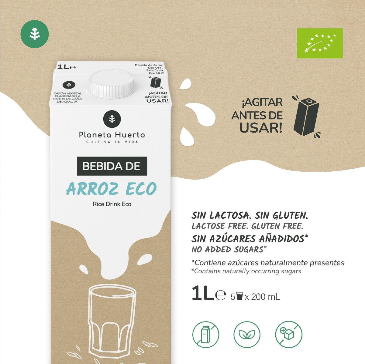 Bebida de Arroz Eco Planeta Huerto 1L